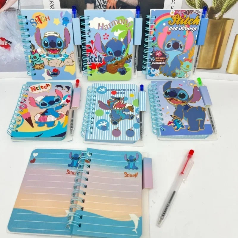 Disney stitch caderno dos desenhos animados anime bonito portátil