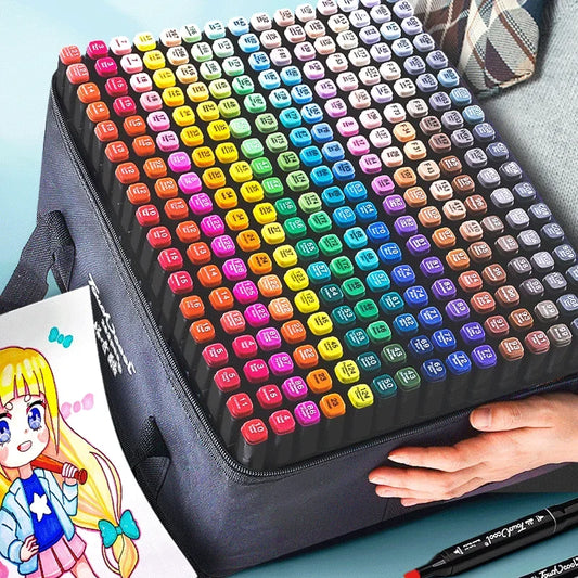 80 Colored Oily Marker Pen Double Head Set Art Paint Mango Brush for Girls Children Office School Student Supplies Stationery